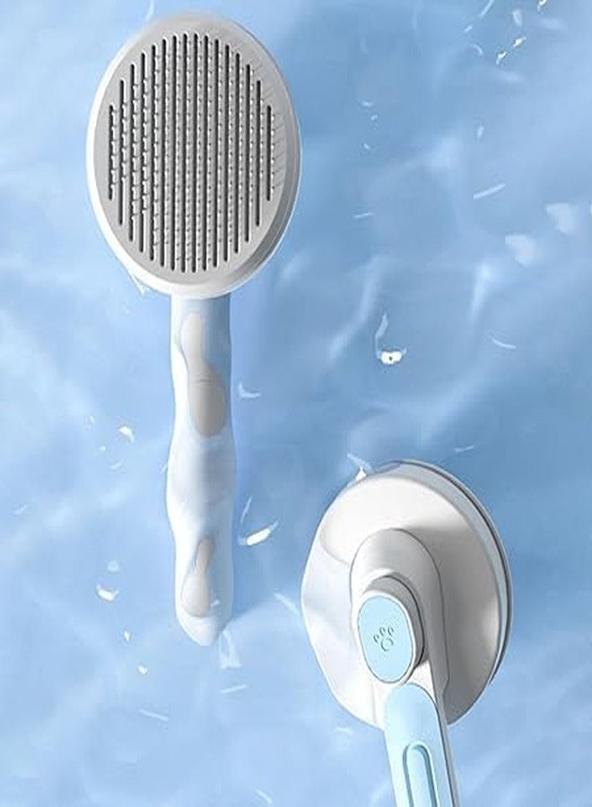 KittuPet فرشاة شعر القطط والكلاب من كيتو بيت، فرشاة لإزالة الشعر المتساقط والتنظيف بشعيرات طويلة جدًا وزر تنظيف سهل، فرشاة لتمليس شعر الحيوانات الأليفة، تزيل الشعر العالق بسهولة - Image 4